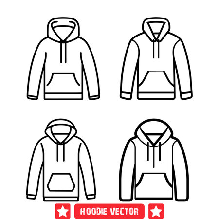 Casual Elegance  Hoodie Vector Set for Trendy Fashion Illustrationsのイラスト素材