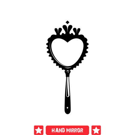 Dreamy Hand Mirror Silhouette Set  Inspiring Creativity with Delicate and Ethereal Designsのイラスト素材