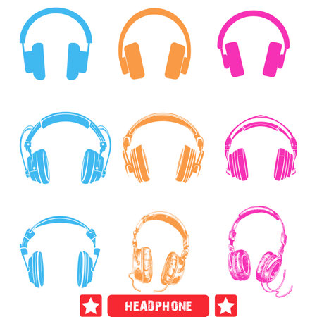 Beat Bliss  Dynamic Headphone Silhouettes Package for Digital Artistryのイラスト素材