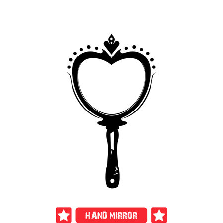 Opulent Hand Mirror Vector Collection  Radiating Luxury and Refinement in Every Detailのイラスト素材