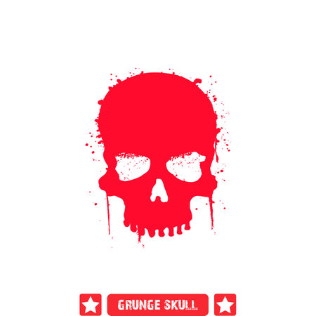 Grimy Skull Vector Bundle  Weathered and Distressed Silhouettesのイラスト素材