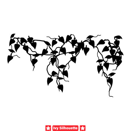 Ivy Arboretum  Botanical Silhouette Set for Nature inspired Projectsのイラスト素材