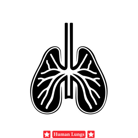In depth Vector Illustrations of Human Lungs Perfect for Medical Website Graphicsのイラスト素材