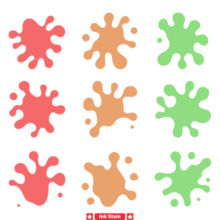 Vibrant Ink Splash Vector Elements  Inject Color and Life into Your Designsのイラスト素材