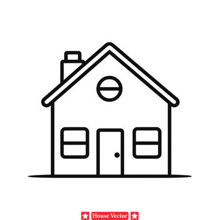 Homefront Harmony  Welcoming House Silhouettes for Heartfelt Designsのイラスト素材