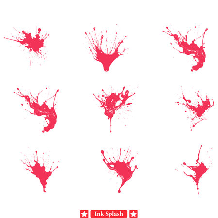 Versatile Ink Splash Vector Silhouette Designs  Perfect for Various Design Needsのイラスト素材