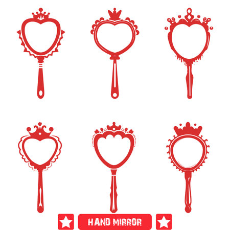 Regal Hand Mirror Designs  Adding a Touch of Royalty to Your Creative Endeavorsのイラスト素材