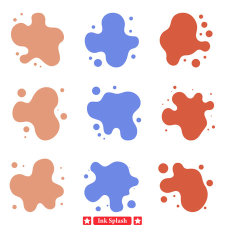 Bold and Dramatic Ink Splash Vector Pack  Make a Statement with Your Designsのイラスト素材