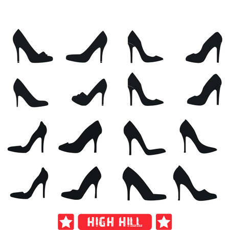 Elevate Your Design  High Heel Vector Silhouettes for Trendsetting Projectsのイラスト素材