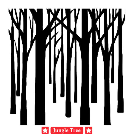 Dense Forest Understory  Captivating Vector Tree Silhouette Designsのイラスト素材