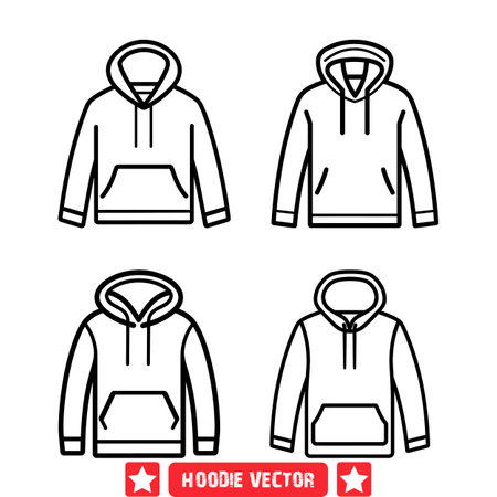 Fashion Forward Hoodie Set  Versatile Silhouettes for Creative Projectsのイラスト素材