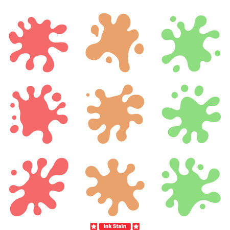 Bold Ink Splash Vector Shapes  Make a Bold Statement with Dynamic Formsのイラスト素材