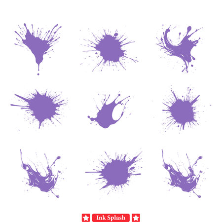 Expressive Ink Splash Vector Bundle  Infuse Your Designs with Energy and Motionのイラスト素材