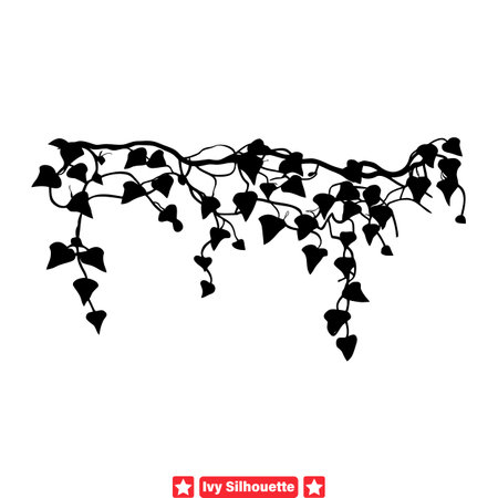 Ivy Euphoria  Blissful Vector Silhouettes for Joyful Artworkのイラスト素材