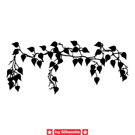 Ivy Essence  Captivating Vector Silhouettes for Engaging Designsのイラスト素材