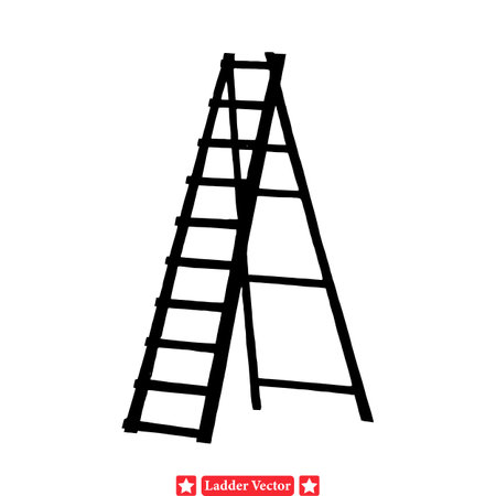 Step Up Your Game  Ladder Silhouettes for Visual Projectsのイラスト素材