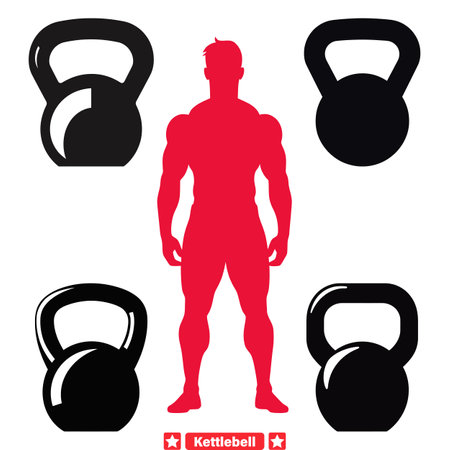 Kettlebell Fusion  Blending Form and Function with High Quality Vector Silhouettes for Fitness Designersのイラスト素材