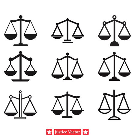 Equitable Design Elements  Versatile Justice Scale Vector Setのイラスト素材