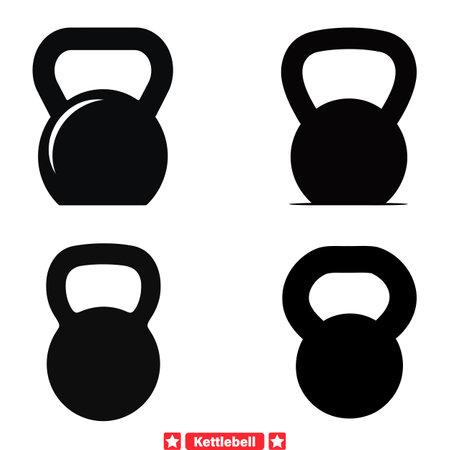 Elevate Your Fitness Graphics  Kettlebell Vector Collection for Professional Training Materials and Print Mediaのイラスト素材