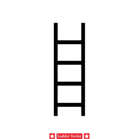 Journey to the Top  Versatile Ladder Silhouette Setのイラスト素材