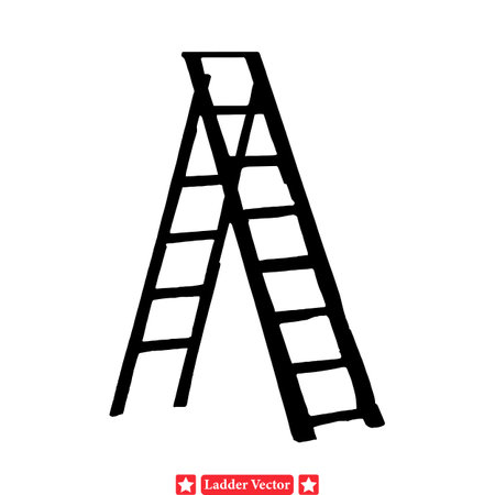 Rising Above Challenges  Diverse Ladder Vector Setのイラスト素材