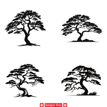 Juniper Essence  Graceful Vector Collection for Natural Inspirationsのイラスト素材