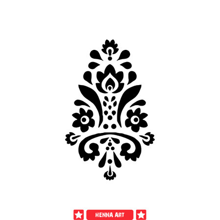 Mystical Henna Art Vector Graphics  Enchanting Silhouettes for Various Design Needsのイラスト素材
