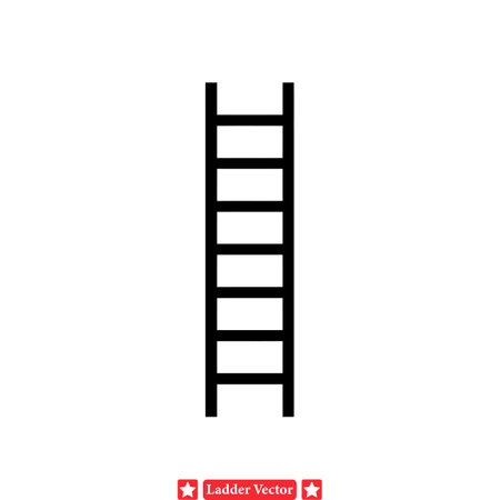 Stairway to Success  Ladder Silhouettes for Creative Projectsのイラスト素材