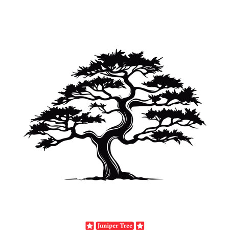 Harmony in Junipers  Artistic Vector Collection for Balance and Serenityのイラスト素材
