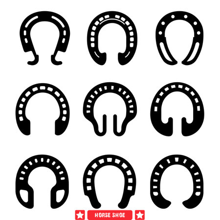 Stylish Strides  Horse Shoe Silhouettes for Fashion, Decor, and Moreのイラスト素材