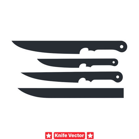 Unlock Creativity with Detailed Knife Silhouette Collection  Ideal for Various Projectsのイラスト素材