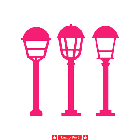 Classic Urban Street Lights  Timeless Lamp Post Vectorsのイラスト素材