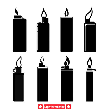 Artistry in Motion  Lighter Silhouette Collection for Dynamic and Expressive Artworkのイラスト素材