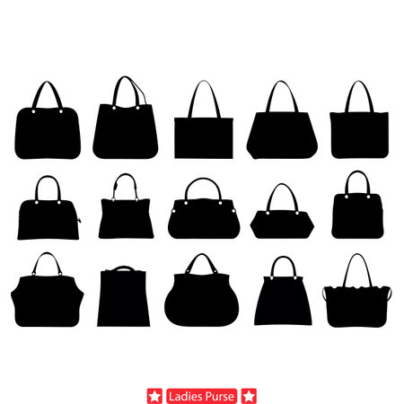 Effortlessly Elegant  Versatile Ladies Purse Silhouettes for Any Ensembleのイラスト素材