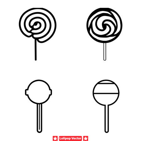 Joyful Jamboree  Lollipop Silhouette Collection for Festive Artistic Endeavorsのイラスト素材