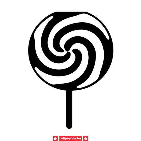 Sweet Symphony  Vibrant Lollipop Silhouette Collection for Cheerful Designsのイラスト素材