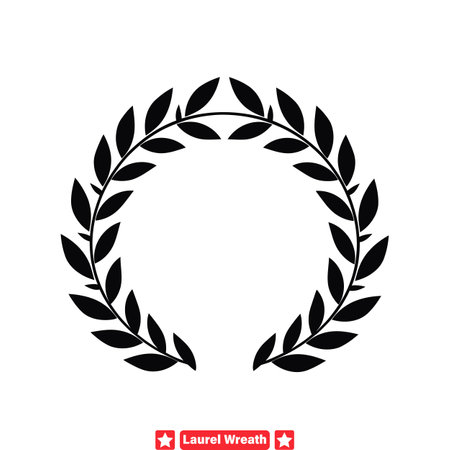 Timeless Laurel Wreath Vector Set  Classic Elements for Enduring Visualsのイラスト素材