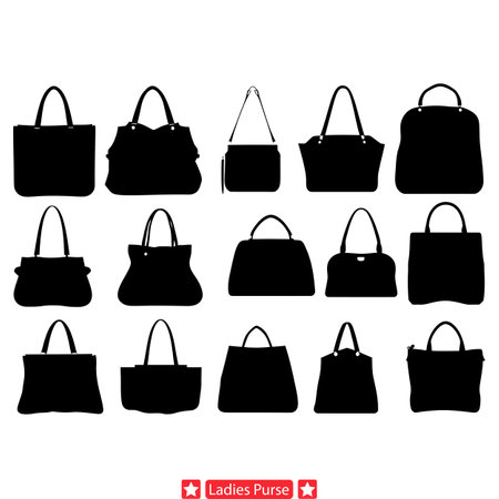 Luxurious Purse Silhouettes  Elevate Your Ensemble with Designer Stylesのイラスト素材
