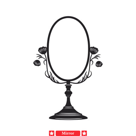 Mirrored Symphony  Harmonic Vector Silhouettes for Creative Expressionのイラスト素材