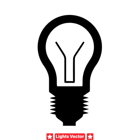Enlightened Creations  Transform Ideas with Exquisite Lights Vector Silhouettesのイラスト素材