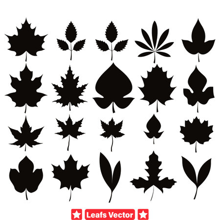 Serene Whispers  Tranquil Leaf Silhouette Designsのイラスト素材