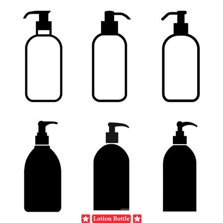 Professional Vector Silhouettes of Lotion Bottles  Designers  Must Havesのイラスト素材
