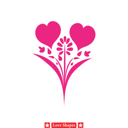 Tranquil Romance Silhouettes  Peaceful Love Shapes Vector Collection for Calmnessのイラスト素材