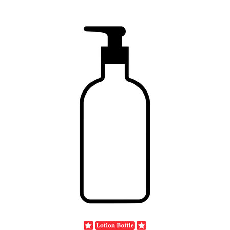 Minimalistic Vector Illustrations of Lotion Bottles   Branding Essentialsのイラスト素材