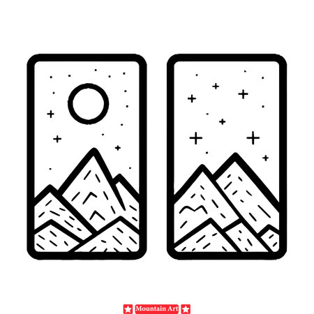 Summit Symphony  Harmonious Mountain Silhouette Designs for Graphic Artistsのイラスト素材