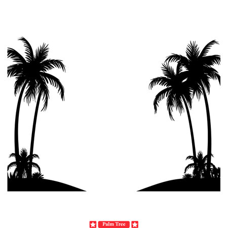 Palmscape Vector Collection  Creating a Relaxing Ambiance with Palm Tree Silhouettes.のイラスト素材