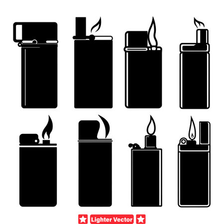 Radiate Elegance  Lighter Vector Silhouettes for Premium Quality Visual Presentationsのイラスト素材