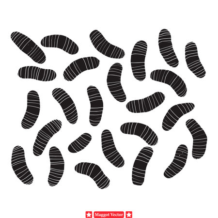 Crawling Chaos  Maggot Silhouette Illustration Compilationのイラスト素材