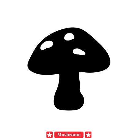 Ethereal Enigma  Graceful Mushroom Vector Collection for Artistic Pursuitsのイラスト素材