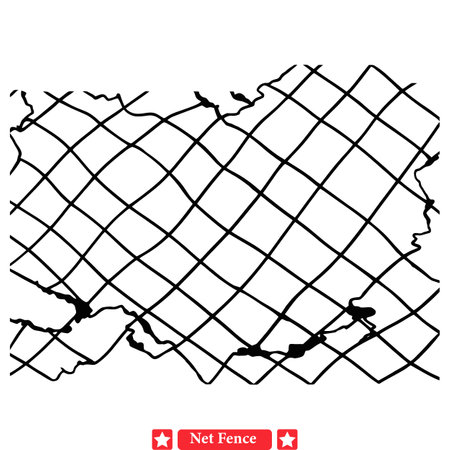 Transcending Limits  Contemporary Net Fence Vector Silhouette Collectionのイラスト素材